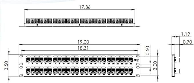ICC CAT5e Feed-Through Patch Panel, 48 Port, 2U Rackmount, RJ45 Ethernet Patch - Image 8
