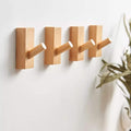 HomeDo 8Pack Adhesive Wall Hooks Hat Rack, Wooden Coat Hooks Wall Mounted by HomeDo