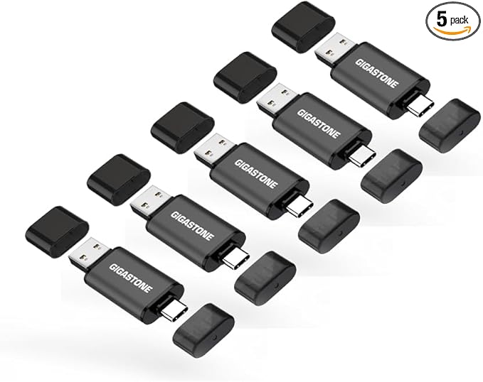 GIGASTONE 64GB Dual Flash Drive Z40 USB 3.2 Gen 1, 2-in-1 Type-A & Type-C by Gigastone
