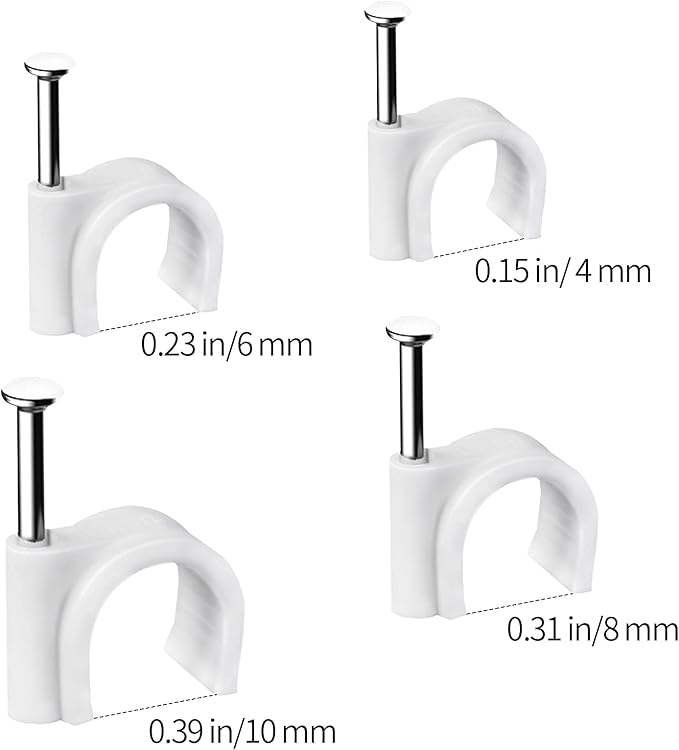 Cable Clips, 4mm 6mm 8mm 10mm, Wire Wall Clips - Image 7