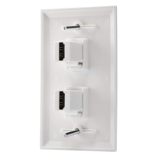 2 Port HDMI Female to Female Wall Plate in White - Image 2