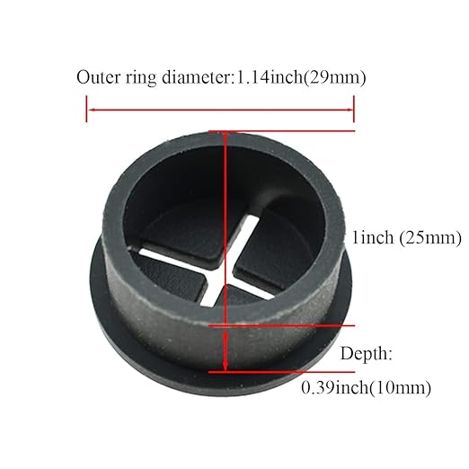 HAHIYO 4Pcs 1Inch/25mm Black Flexible Rubber Desk Grommet Wire Grommet Cable - Image 2