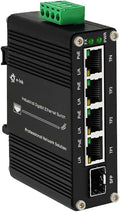 Mini Industrial 4 Port 10/100/1000Mbps Gigabit Ethernet POE + Switch by Steloproad
