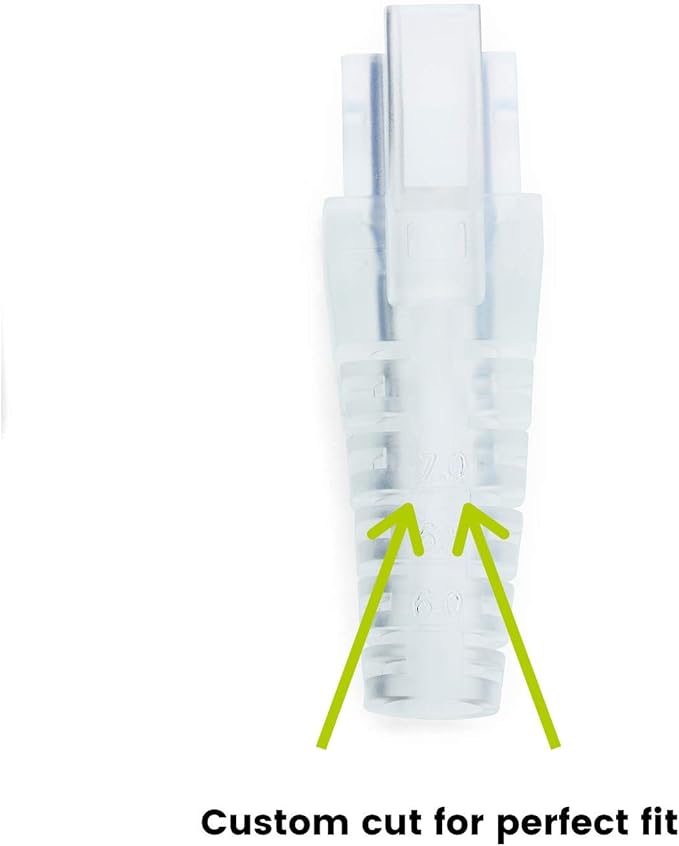 trueCABLE RJ45 Strain Relief Boots, Small 5.5 to 7.0mm Cut-to-Fit PVC Plug Cover - Image 4