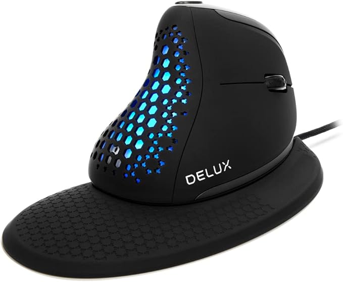 DeLUX Seeker Wired Ergonomic Vertical Mouse by DeLUX