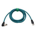 M12 8 Pin X-Coding Right Angle to RJ45 Ethernet Cable by HangTonConnect