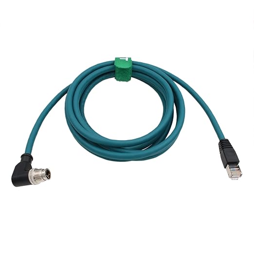 M12 Ethernet Cable for Microscan Hawk MV-4000 Cognex 2800 370 Camera Sensor by HangTonConnect