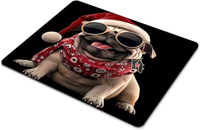 Square Mouse Pad 3D Dog-Santa Hat-1, Gaming Mouse Pads - Image 5