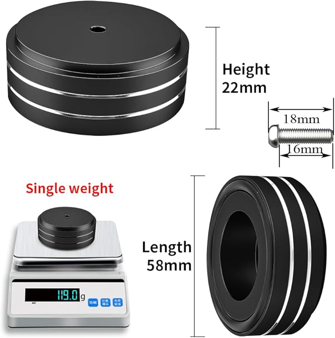 Viborg HiFi Speaker Spikes Isolation Feet Pads 58x22MM, 4X Audio Shock Absorber - Image 2