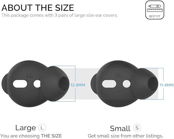 AhaStyle 3 Pairs AirPods Ear Tips Silicone Earbuds Cover Compatible - Image 2