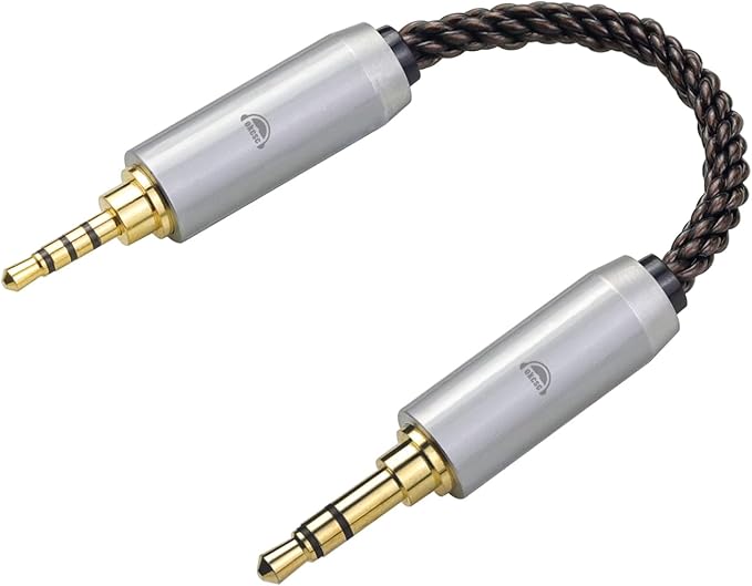 okcsc 3.5MM Male to 2.5MM Male Ultra Short Hifil Male to Male AUX Audio Cable by okcsc