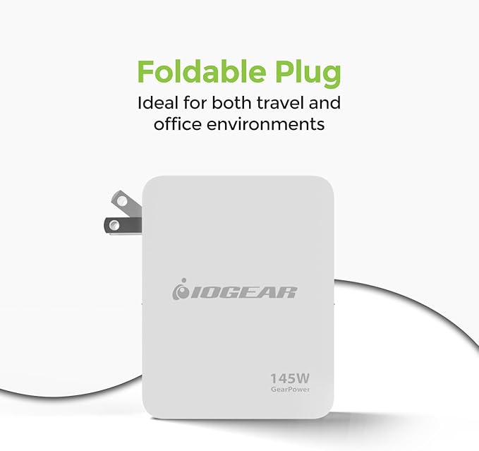 IOGEAR GearPower 145W Multiport Charger, 4 Port, USB-C Cable, iPhone 16 - Image 9