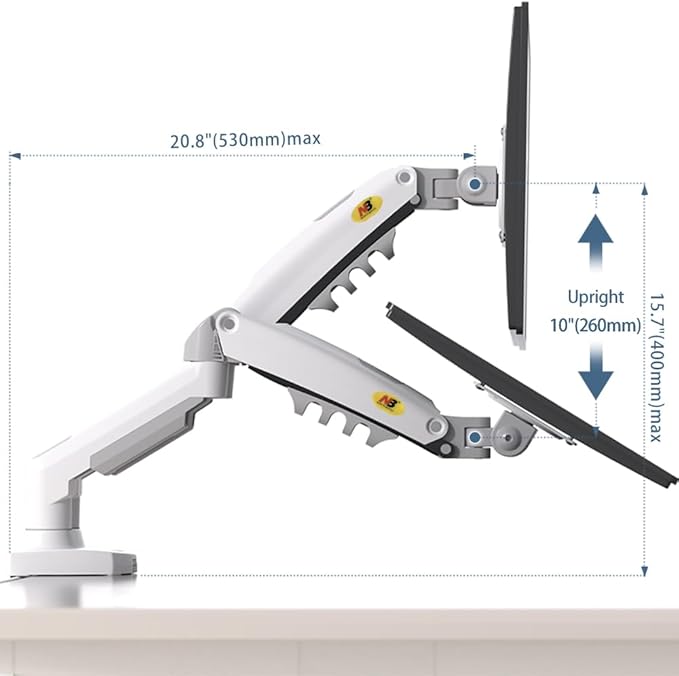 NB North Bayou Dual Monitor Desk Mount Stand Full Motion Swivel Computer - Image 3