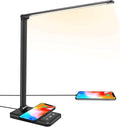 LED Desk Lamp with Wireless Charger, USB Charging Port, 10 Brightness, 5 Color by JOSTIC