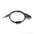 REXUS Black 3.5mm Y Splitter Stereo Audio Cable 4-Pole Male to 2 Female by REXUS