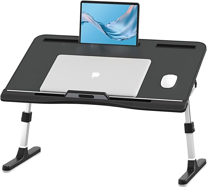 Laptop Bed Tray Desk with Adjustable Heights and Angles, Upgraded-Sturdy by KLEAR