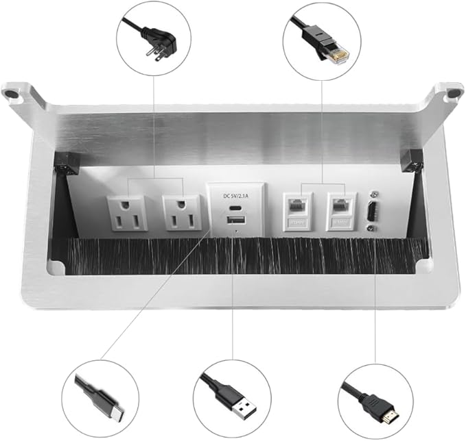 ZESHAN Conference Table Power hub Conference Table connectivity Box - Image 2