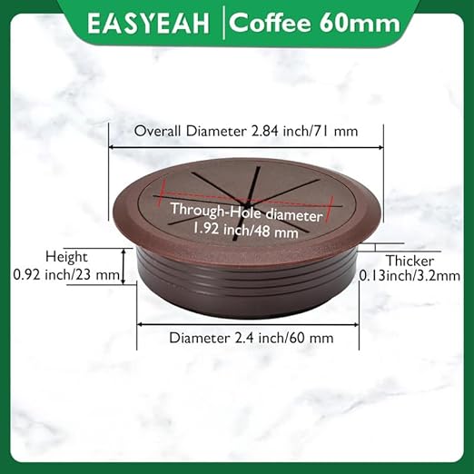 5 Pcs Desk Grommet 2-3/8" / 60 mm, Desk Hole Cover - Image 9
