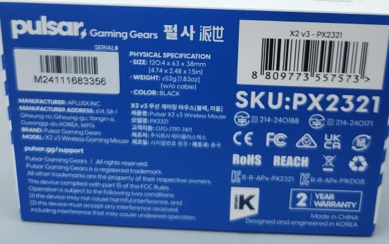Pulsar Gaming Gears X2 v3 Wireless Gaming Mouse, Ultra Lightweight, Optical - Image 10