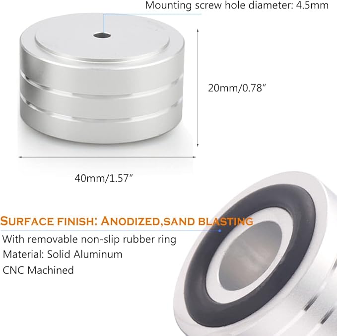 Tertullus 4 Sets High-End HiFi Aluminum Speaker Feet, Shock Base Pad Spikes - Image 3