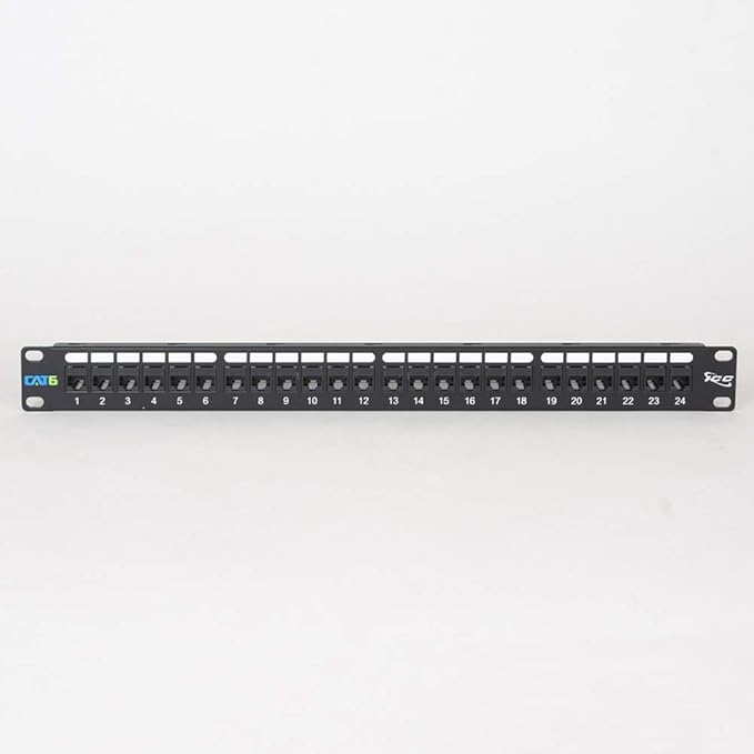 ICC CAT6 Feed-Through Patch Panel, 24 Port, 1U Rackmount, RJ45 Ethernet Patch - Image 3