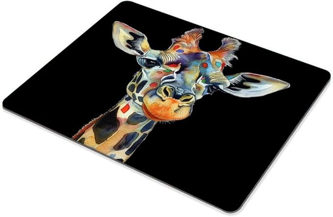 Square Mouse Pad Colorful Artistic Giraffe-1, Gaming Mouse Pads - Image 5