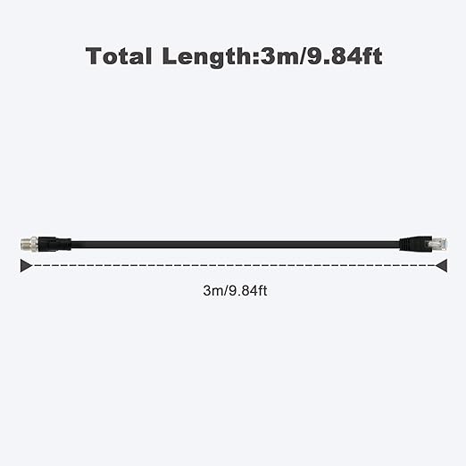 Alvin's Cables M12 8 Pin Male to RJ45 Shielded Ethernet Cable X Coded 8 - Image 7