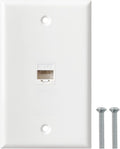 Ethernet Wall Plate, 1 Port Cat6 RJ45 Keystone Inline Coupler Wall Plate by BNPUHIU