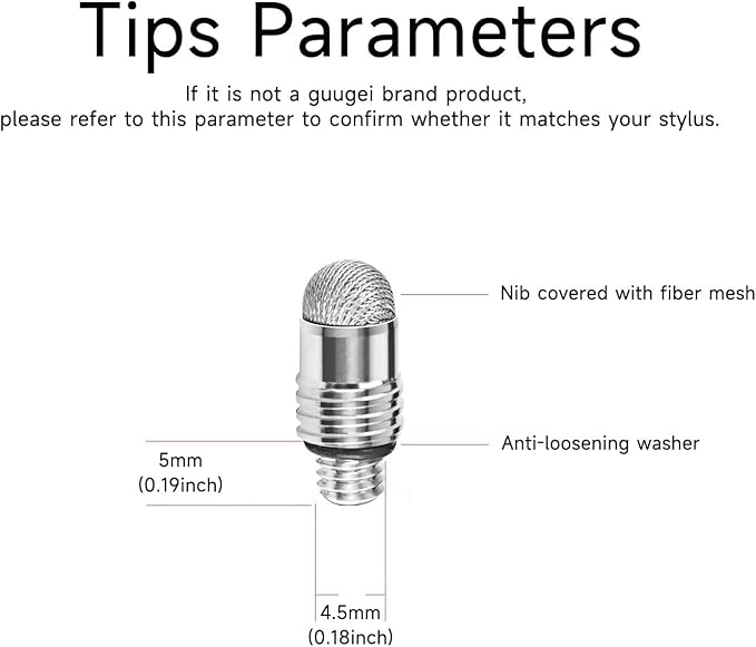 Mesh Fiber Tips GUUGEI Stylus Pen Replacement Tips Suitable - Image 5