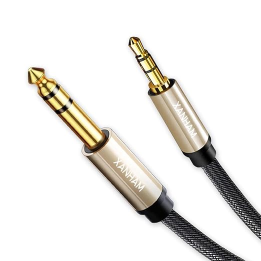 3.5mm to 1/4 Stereo Audio Cable 6.6 Feet /2M, 1/8" to 6.35mm 1/4" TRS Male Aux by XANHAM