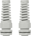 LeMotech 2Pcs NPT 1" IP68 Waterproof Cable Gland Flex Spiral Strain Relief Grey by LeMotech