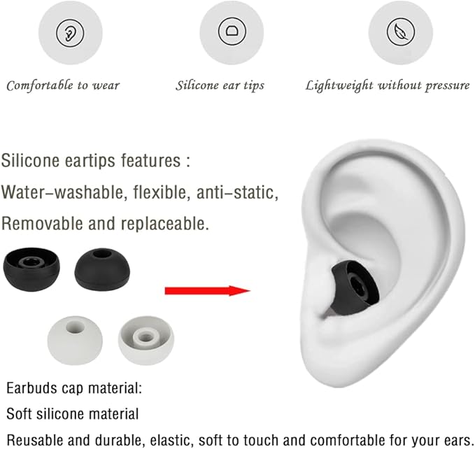 8 Pairs Replacement Earbud Tips Earbud Covers Silicone Tips Compatible - Image 5