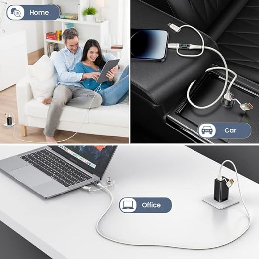 USB C to Multi Charging Cable, USAMS 100W 4FT 5A Type C to Type C Fast Charger - Image 7