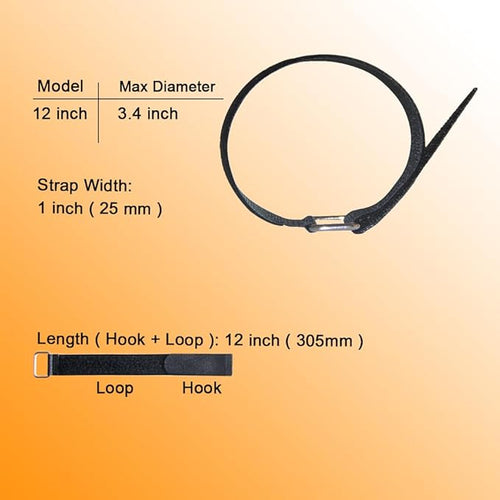 12 inch Reusable Fastening Cable Straps - Image 2