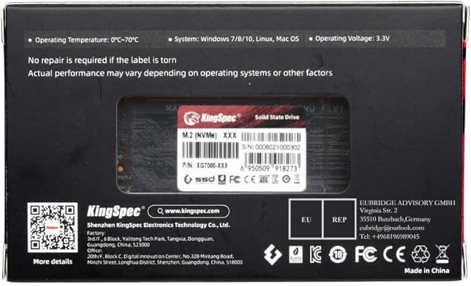 KingSpec XG7000 1TB NVMe SSD PCIe 4.0-7400MB/s Read Speed, 3D TLC NAND M.2 2280 - Image 7
