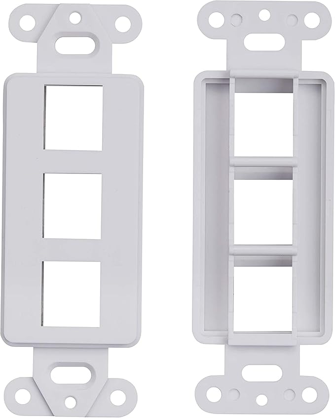 10 Pack Keystone Wall Plate 3 Port, Cat6 Cat5, Home & Office Installations - Image 6