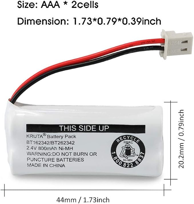 Kruta BT162342 BT262342 2.4v 800mah Cordless Phone Batteries Compatible - Image 2