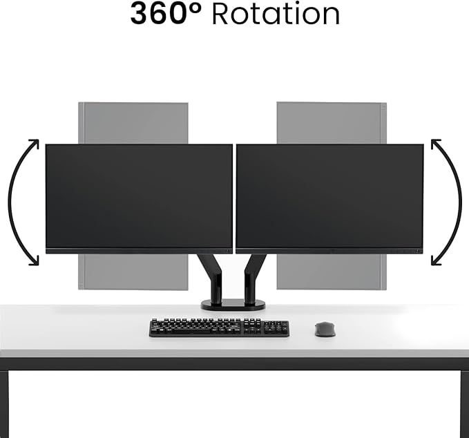 EVEO Premium Dual Monitor Mount 14"-35” Dual Monitor Arm VESA Bracket - Image 4