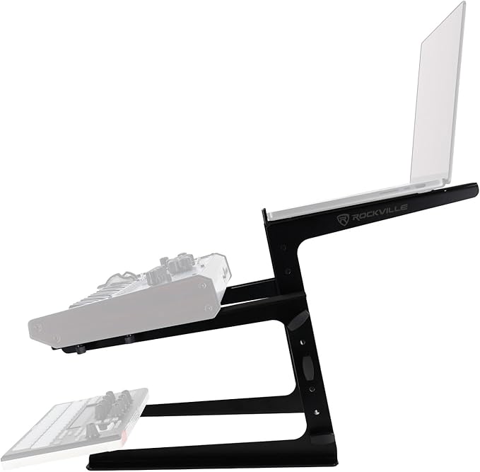 Rockville Rock2d2 Adjustable Dual Shelf DJ Controller Midi Keyboard Laptop Stand - Image 8