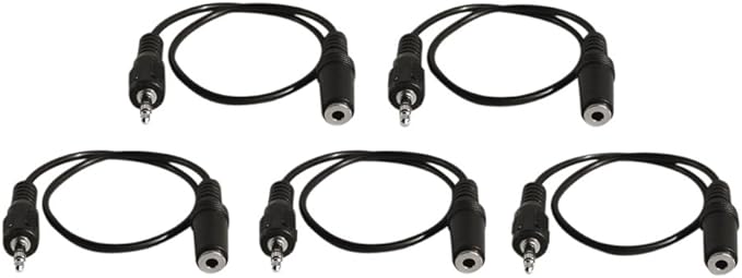 5 Pack of YCS Basics 1 Foot 3.5mm Headphone Extension Cables by YCS+basics