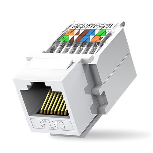 10-Pack Cat6 Tool-Less RJ45 Keystone Jack, No Punch-Down Tool Required Module by ZoeRax