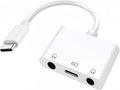 3-in-1 Aux to USB C Headphone Splitter USB-C to Dual 3.5mm Audio Adapter Dual by Hoenkeips