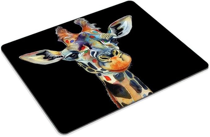 Square Mouse Pad Colorful Artistic Giraffe-1, Gaming Mouse Pads - Image 2