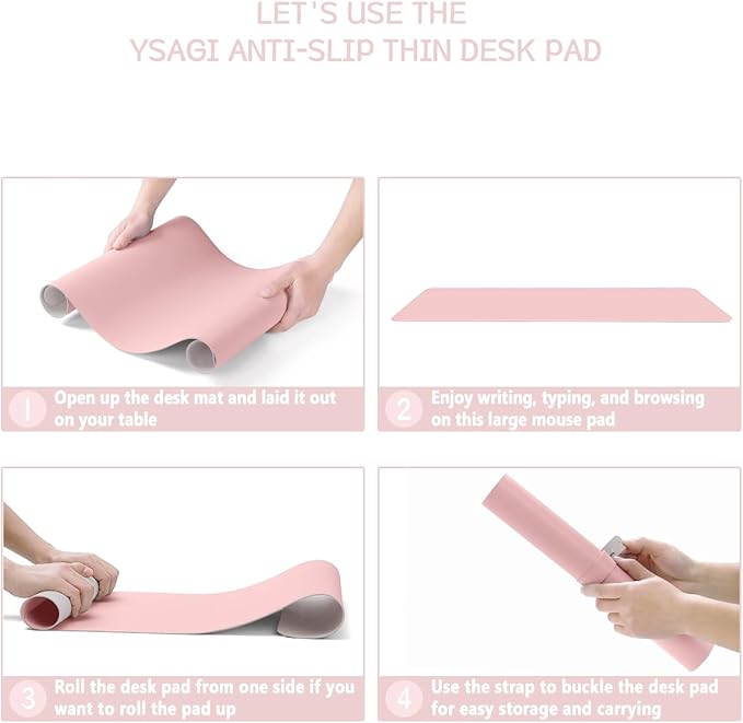 YSAGi Non-Slip Leather Desk Pad Long Size, Waterproof Laptop Computer Desk - Image 6
