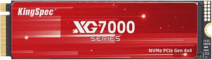 KingSpec XG7000 2TB NVMe SSD PCIe 4.0-7400MB/s Read Speed, 3D TLC NAND M.2 2280 by KingSpec