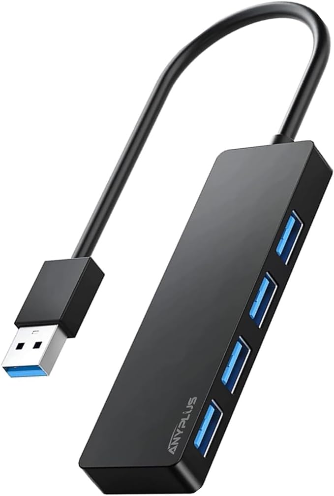 USB 3.0 Hub, 4 Port USB Hub Splitter, Portable USB Adapter Mini Multiport by ANYPLUS