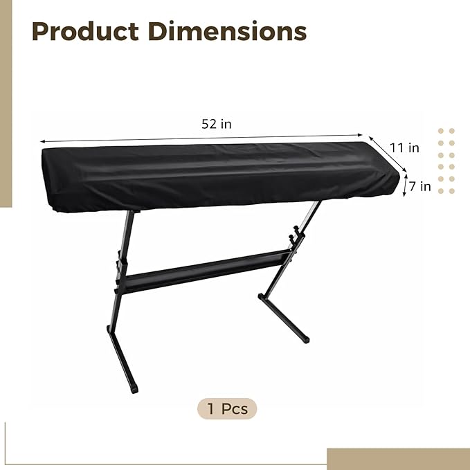 Piano Keyboard Dust Cover, 88 Key Electronic Piano Dust Cover, Waterproof Shield - Image 4
