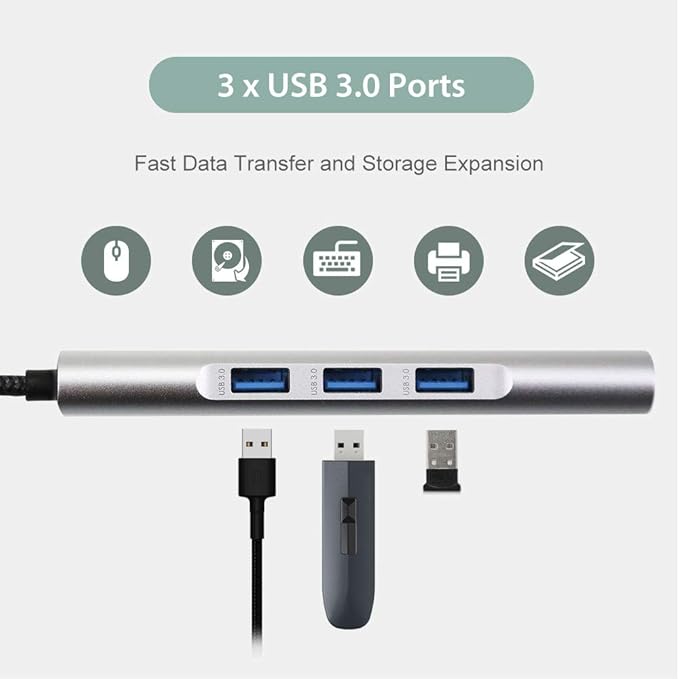 9-in-1 USB C Hub Multiple Adapter, 3 USB 3.0 Ports up to 5Gbps Transfer - Image 5