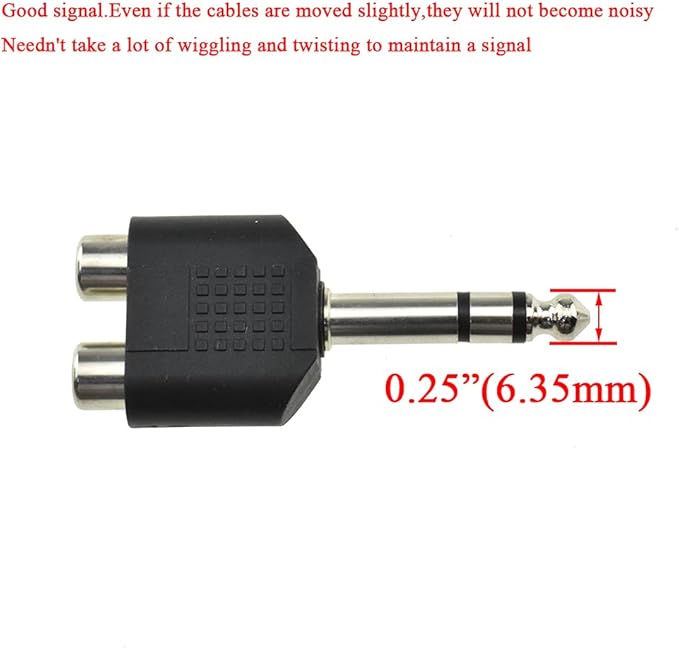 Hahiyo 3 M-2x6.35 RCA F-TRS Stereo Plug Interconnect Audio One Male 6.35mm and - Image 2
