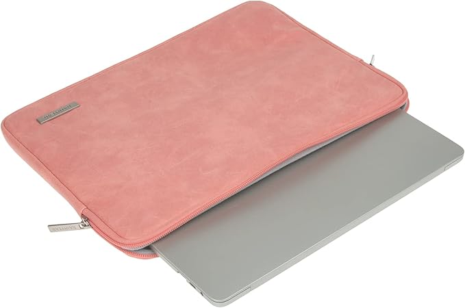 RAINYEAR 15.6 Inch Laptop Sleeve Protective Case PU Suede Leather Zipper Padded - Image 8